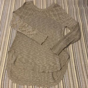 Pink Rose Sweater High Low Lightweight Tan Long Size Large